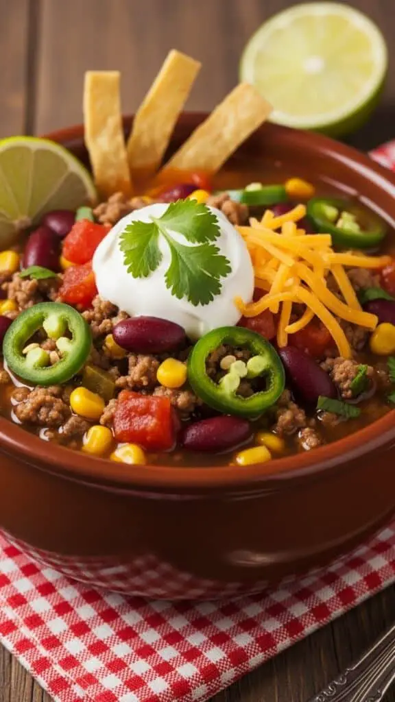 Classic Beefy Taco Soup