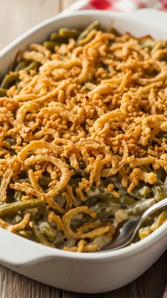 Classic Green Bean Casserole with Crunchy Onions
