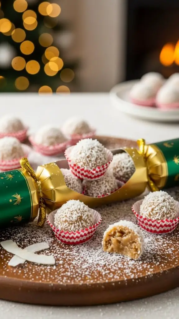 Coconut Snowball Christmas Cracker Toffee