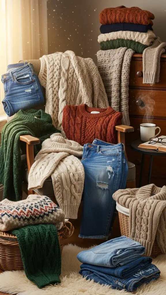 Cozy Knits and Denim Duo