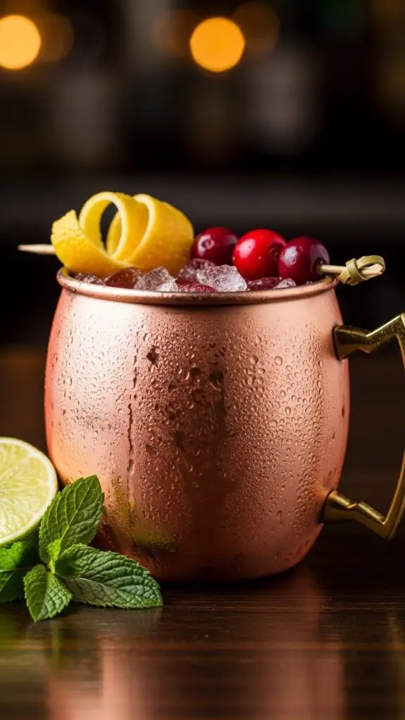 Cranberry Moscow Mule with Ginger Zest