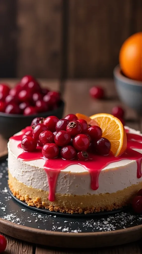 Cranberry Orange Cheesecake