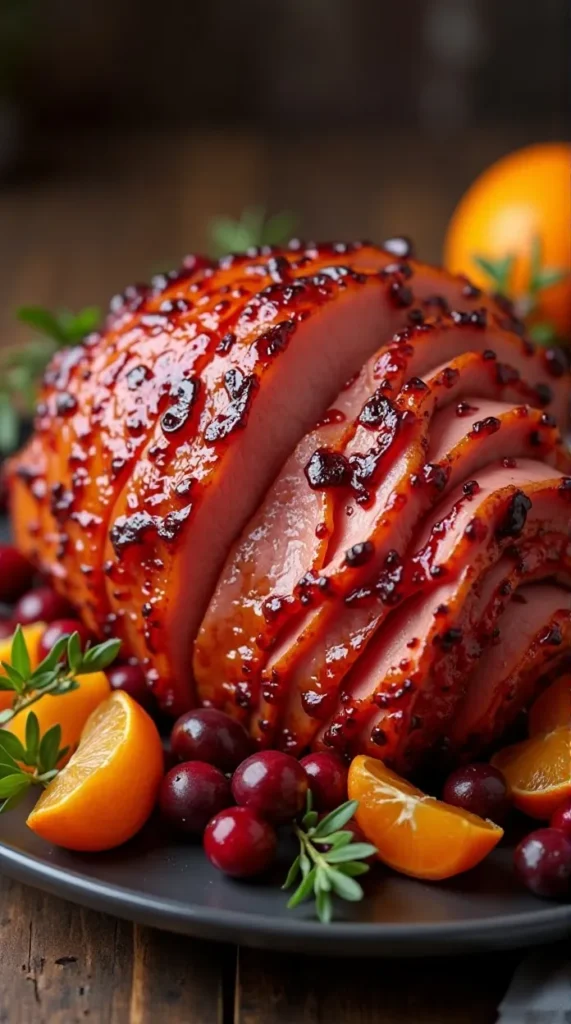 Cranberry Orange Glazed Ham