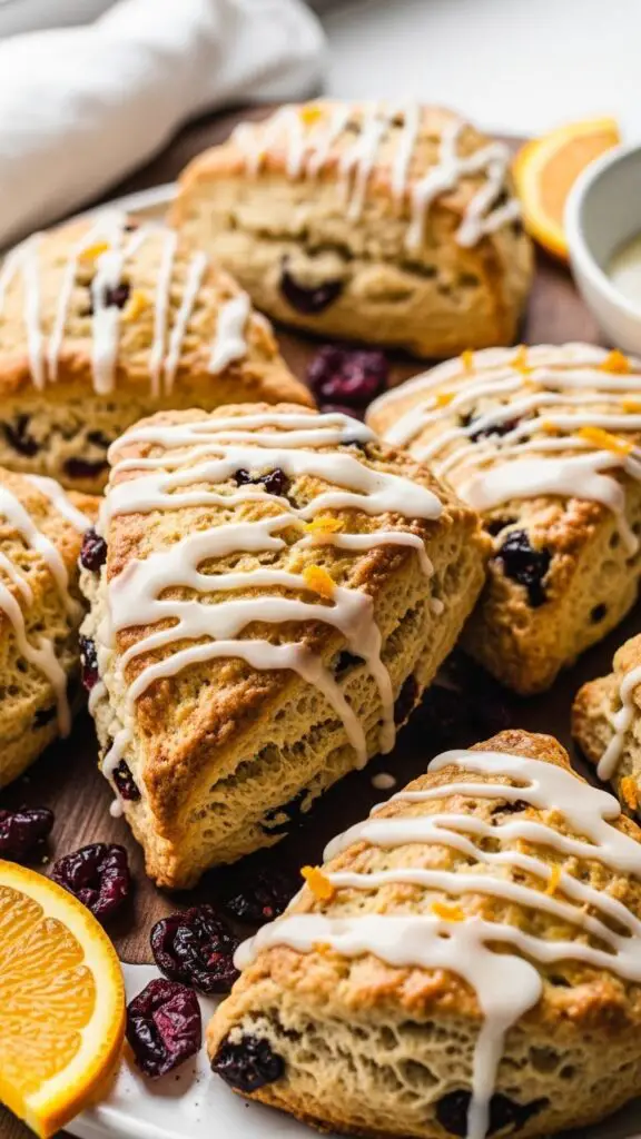 Cranberry Orange Scones with Glaze