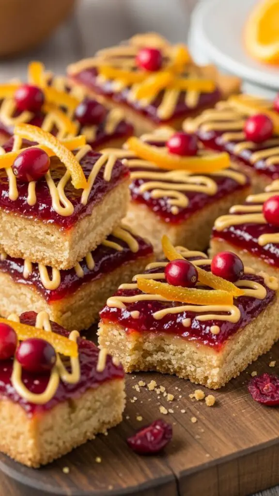 Cranberry Orange Shortbread Bars