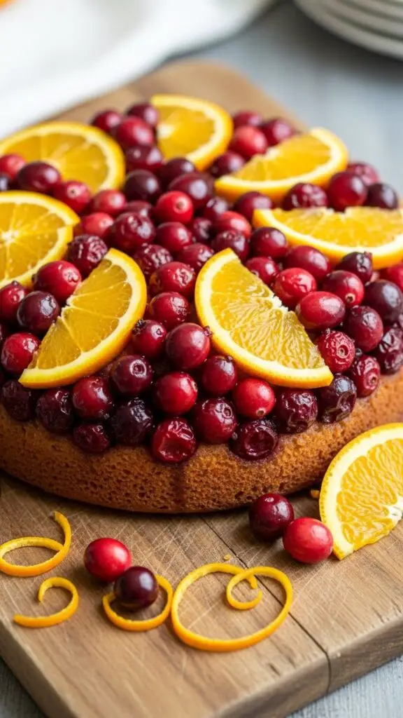 Cranberry Orange Upside-Down Cake