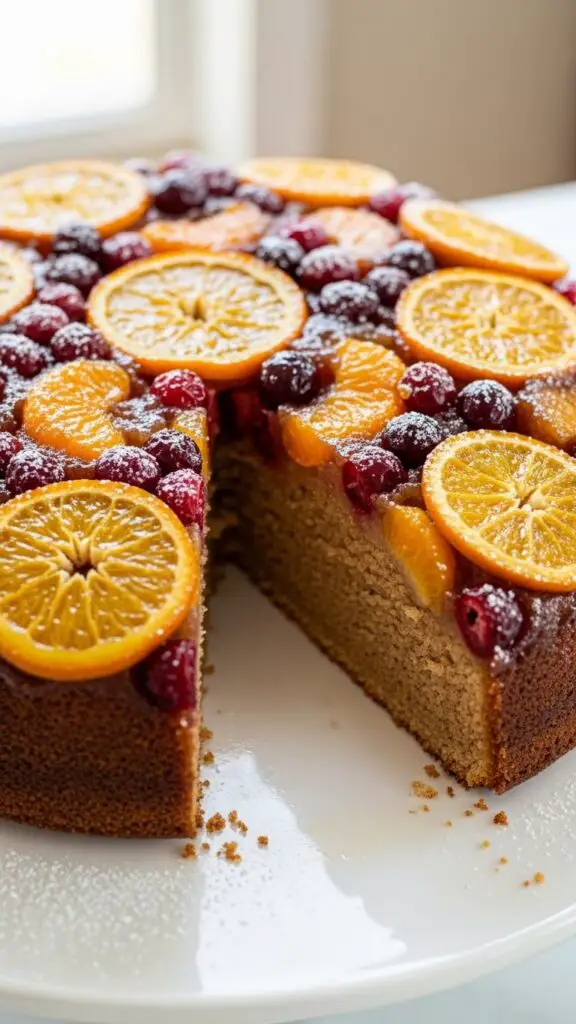 Cranberry Orange Upside-Down Cake