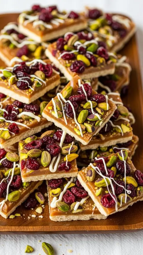 Cranberry Pistachio Christmas Cracker Toffee