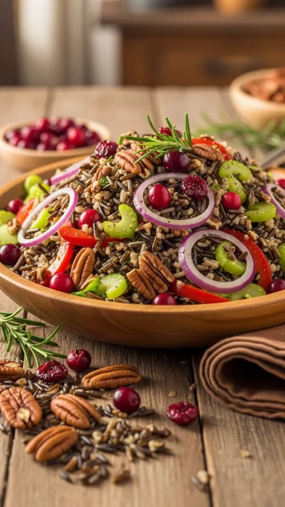 Cranberry and Pecan Wild Rice Salad