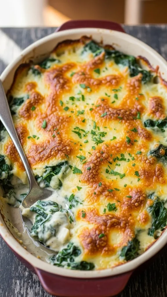 Creamy Parmesan Spinach Gratin