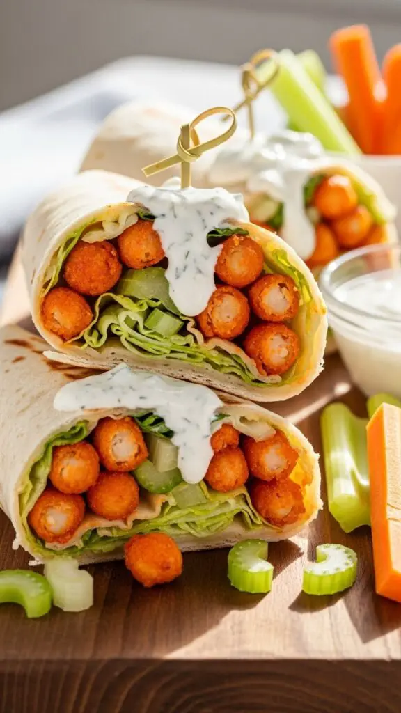 Crispy Buffalo Chickpea Wraps