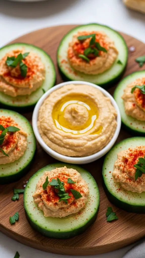 Cucumber Bites with Hummus