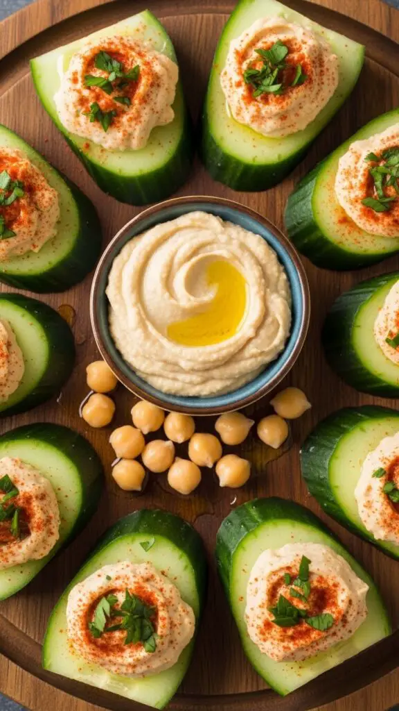 Cucumber Bites with Hummus