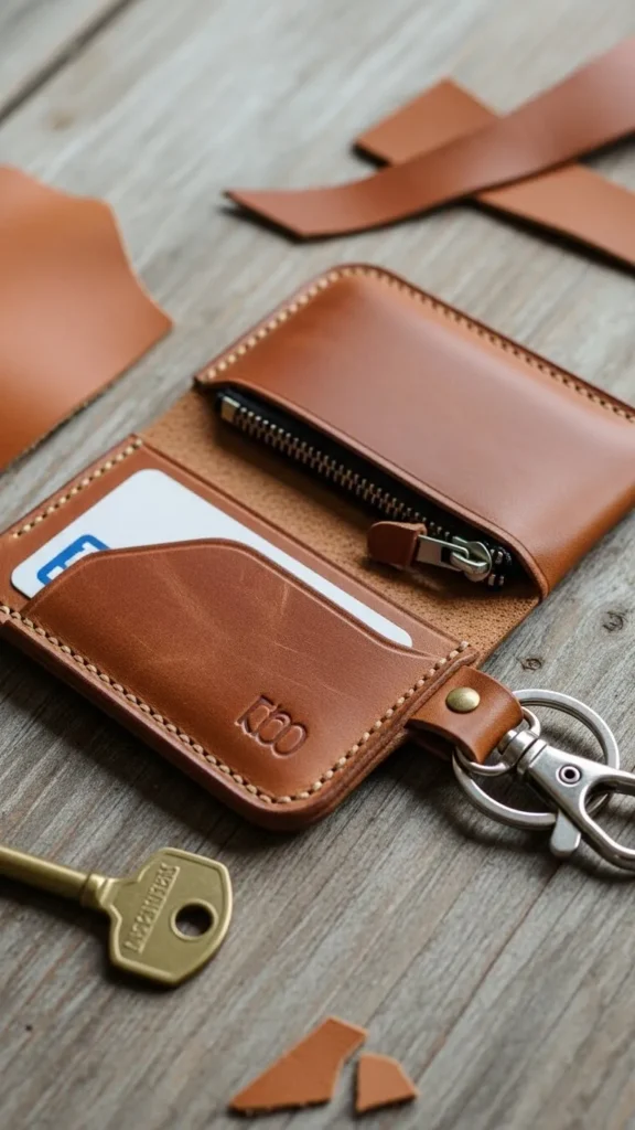 Custom Leather Keychain Wallet