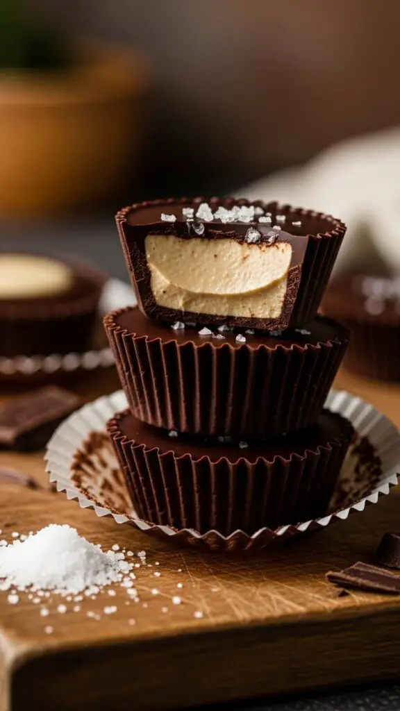 Dark Chocolate Tahini Cups (3 ingredients)