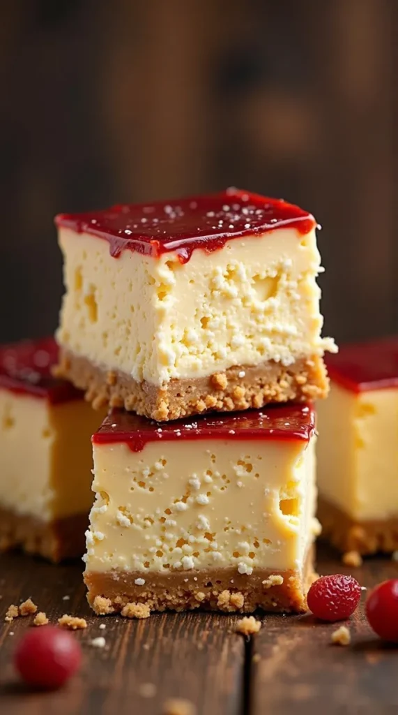 Eggnog Cheesecake Bars