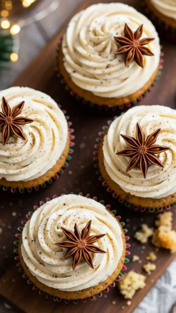 Eggnog Cupcakes with Cream Cheese Frosting