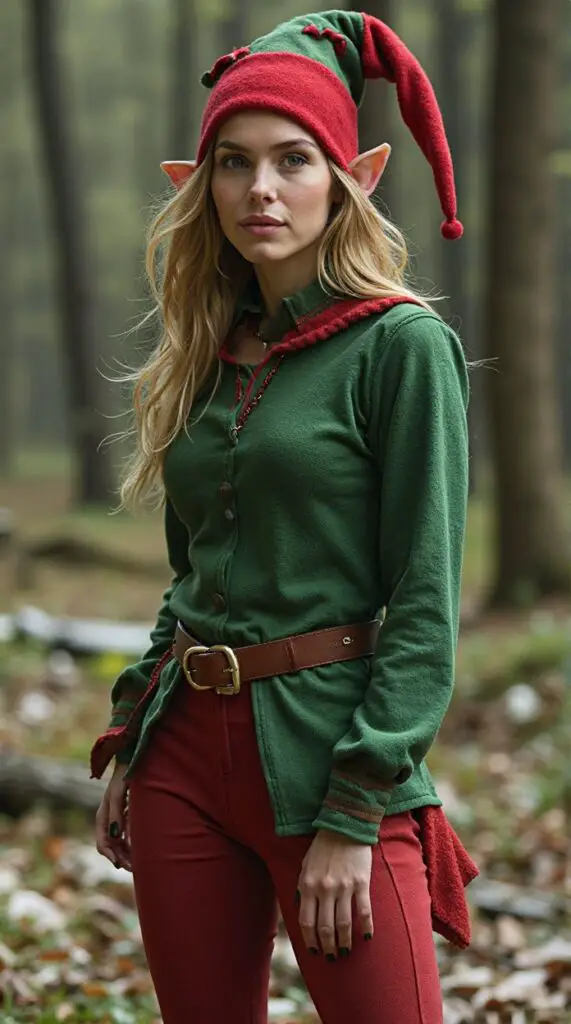 Elf-Themed Green & Red Outfits