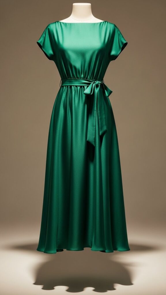 Emerald Green Midi Dress