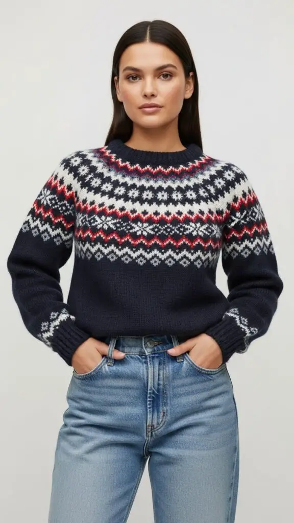 Fair Isle Sweater with Jeans