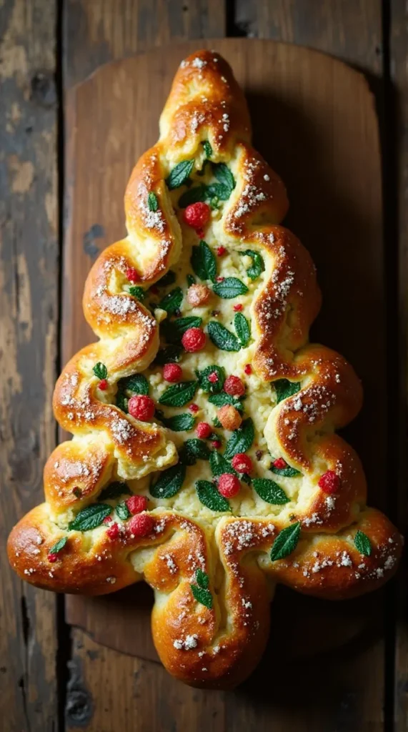 Festive Christmas Tree Pull-Apart Bread