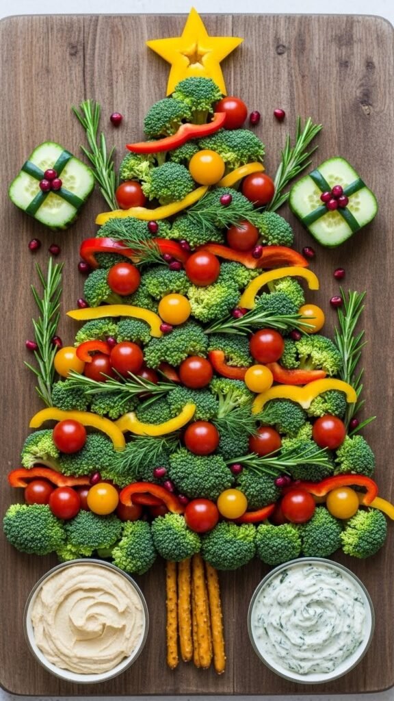 . Festive Veggie Tree Platter