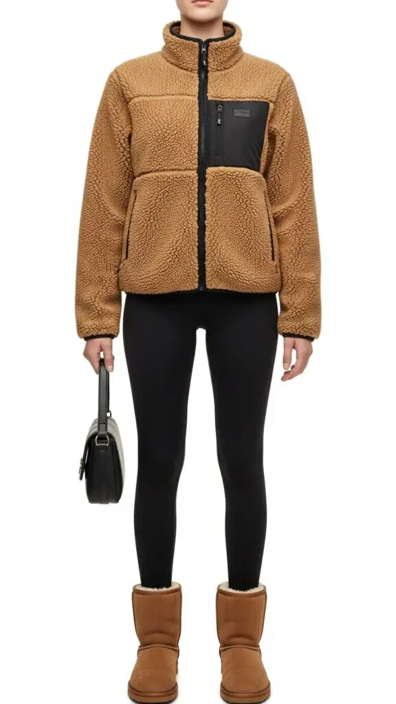 Fleece Jacket + Leggings + Ugg Boots