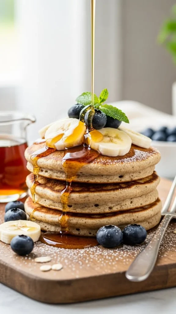 Fluffy Banana Oat Pancakes