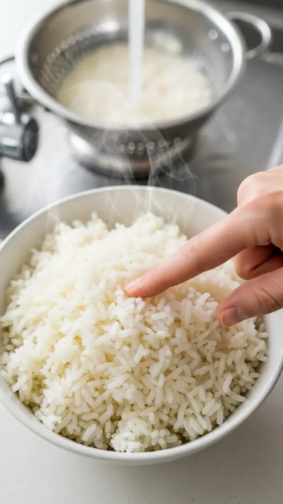 Fluffy Rice That Doesn’t Stick (Rinse + Finger Trick)