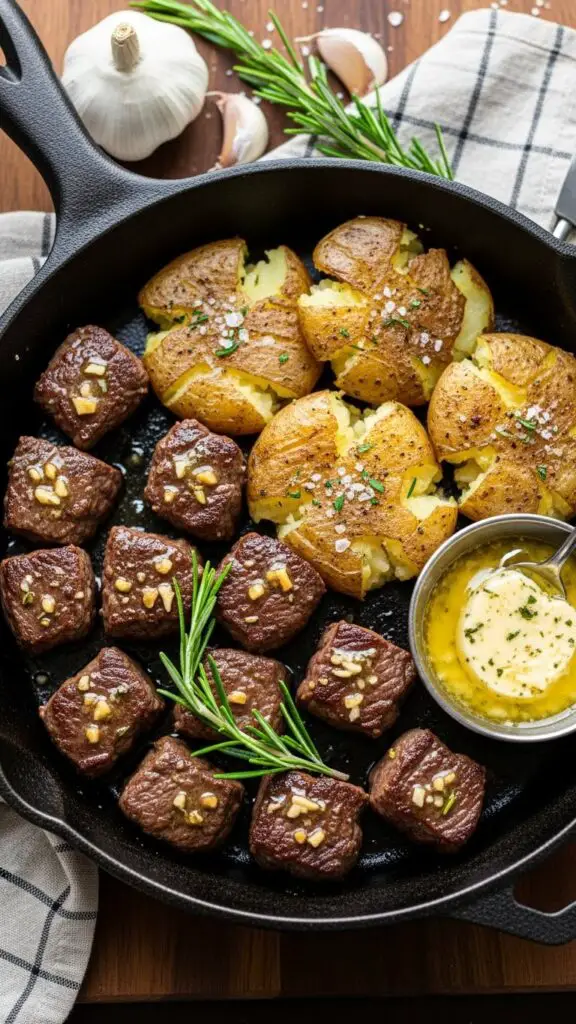 . Garlic Butter Steak Bites with Crispy