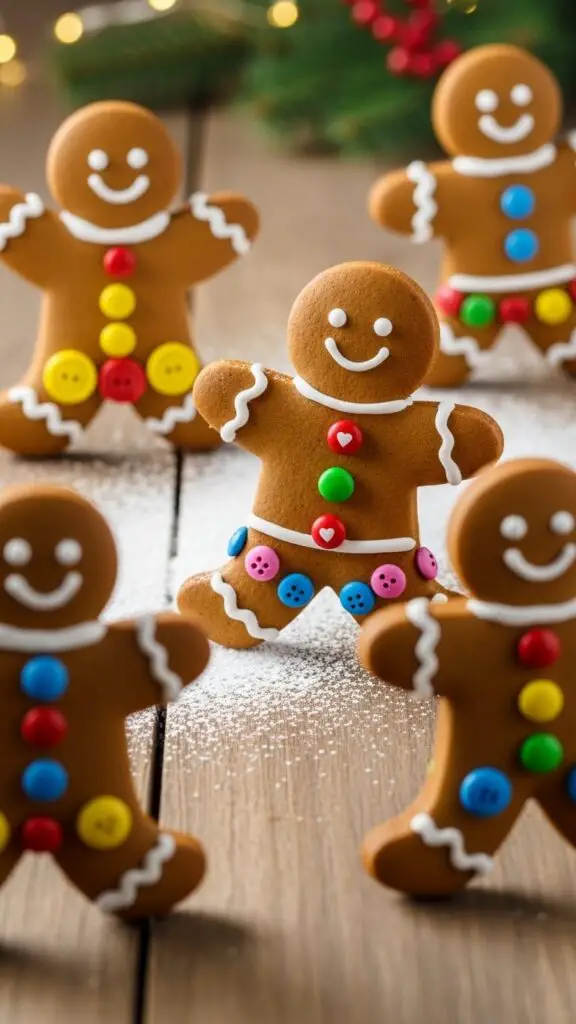 Gingerbread Men with Candy Button Outfits