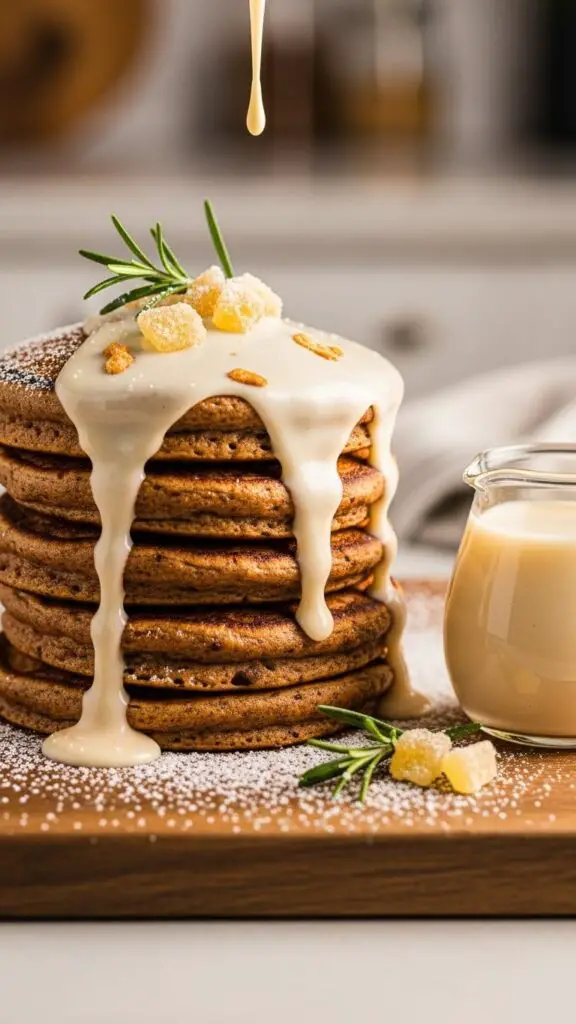 Gingerbread Pancakes with Maple Cream