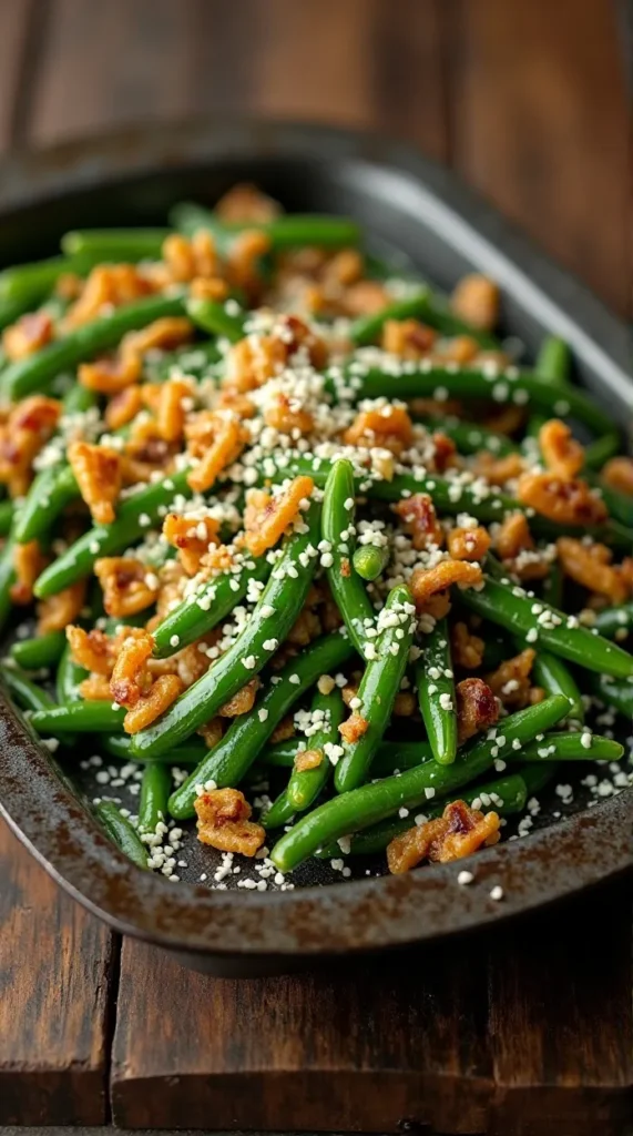 Green Bean Casserole with Crispy Shallots & Parmesan