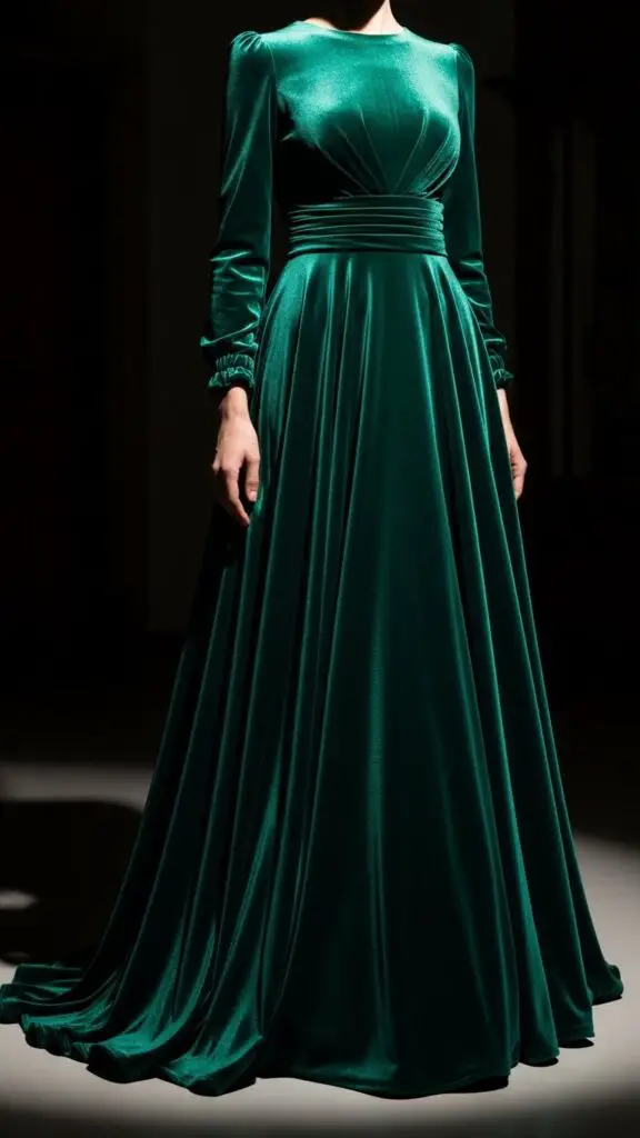 Green Velvet Dress