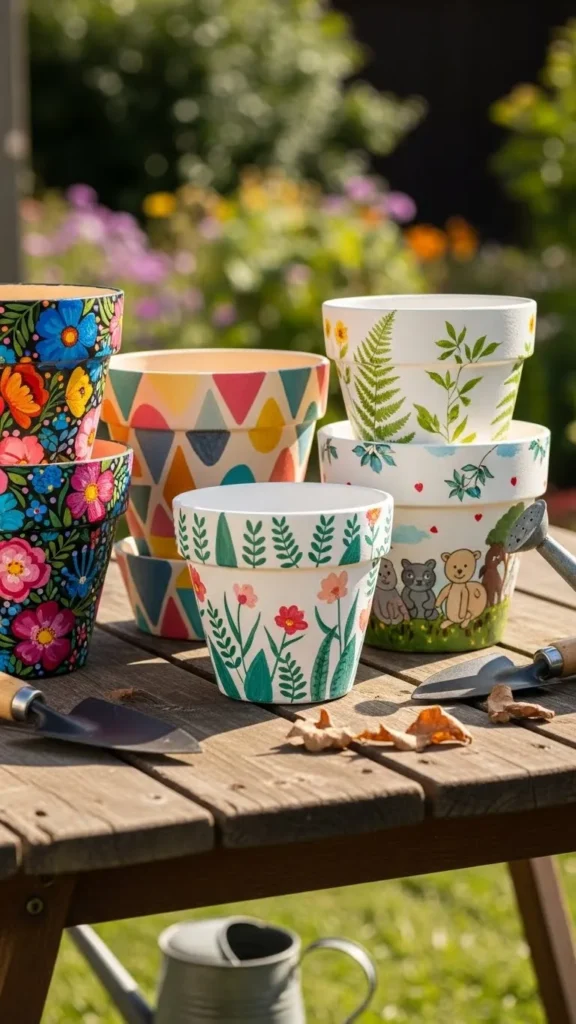 Hand-Painted Plant Pots