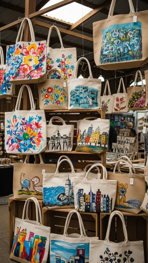 Hand-Painted Tote Bags