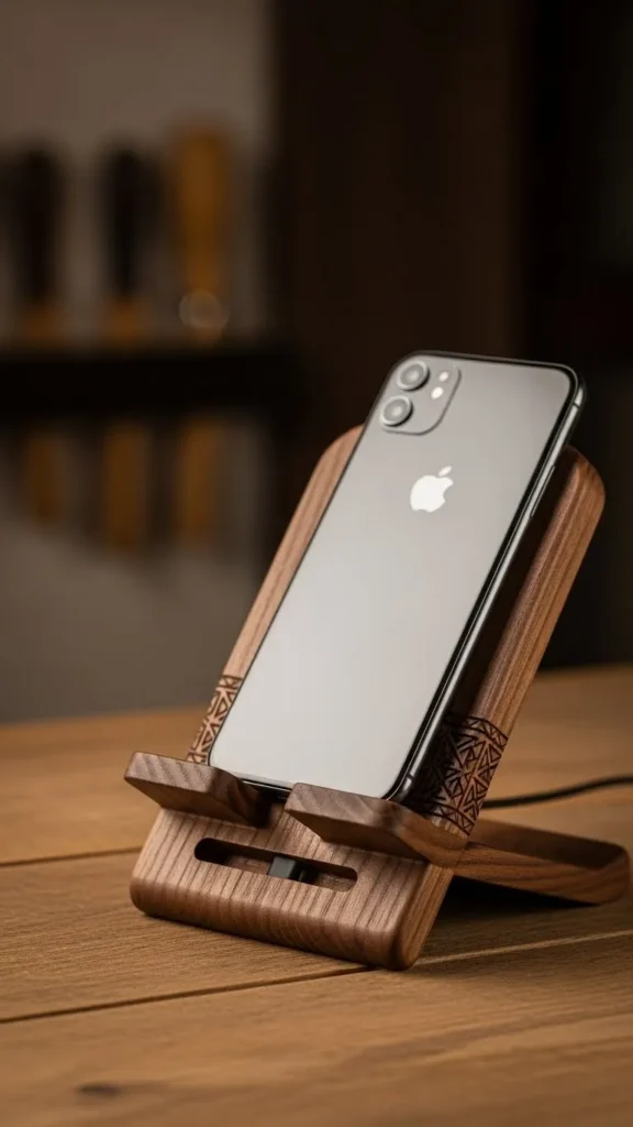Handcrafted Wooden Phone Stand