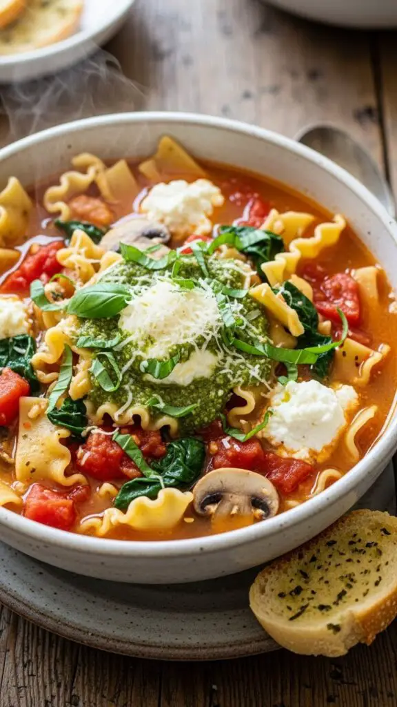 Hearty Vegetarian Lasagna Soup