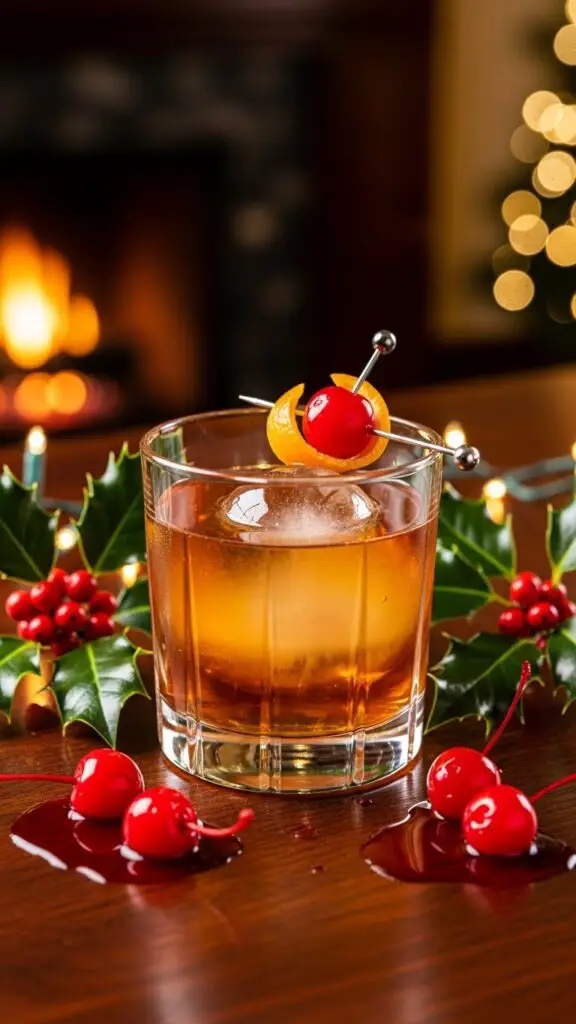 Holly Jolly Old Fashioned with Cherry Cheer