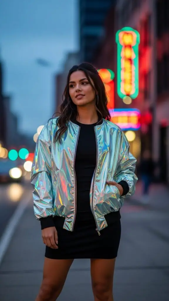 Holographic Jacket + Mini Dress