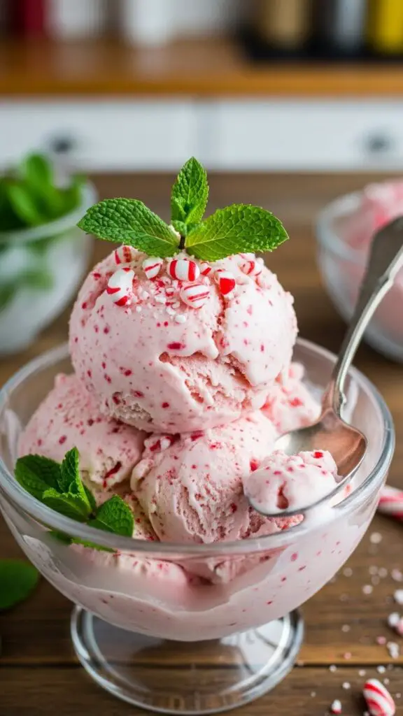 Homemade Peppermint Ice Cream