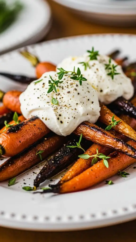Honey & Balsamic Roasted Carrots with Whipped Feta