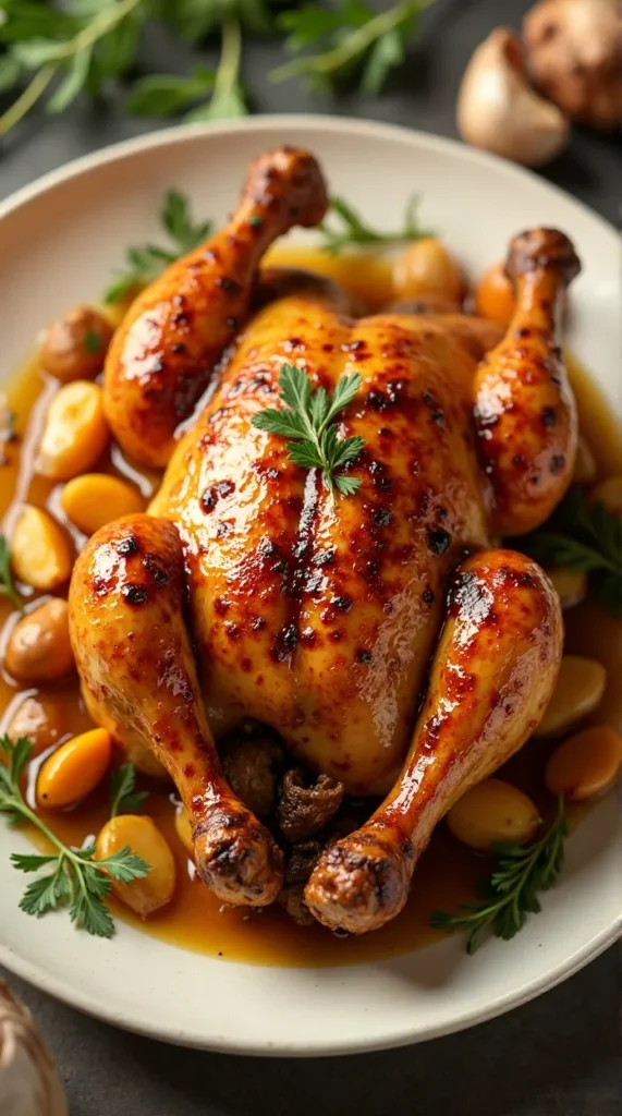 Honey-Glazed Roast Chicken with Garlic & Herbs