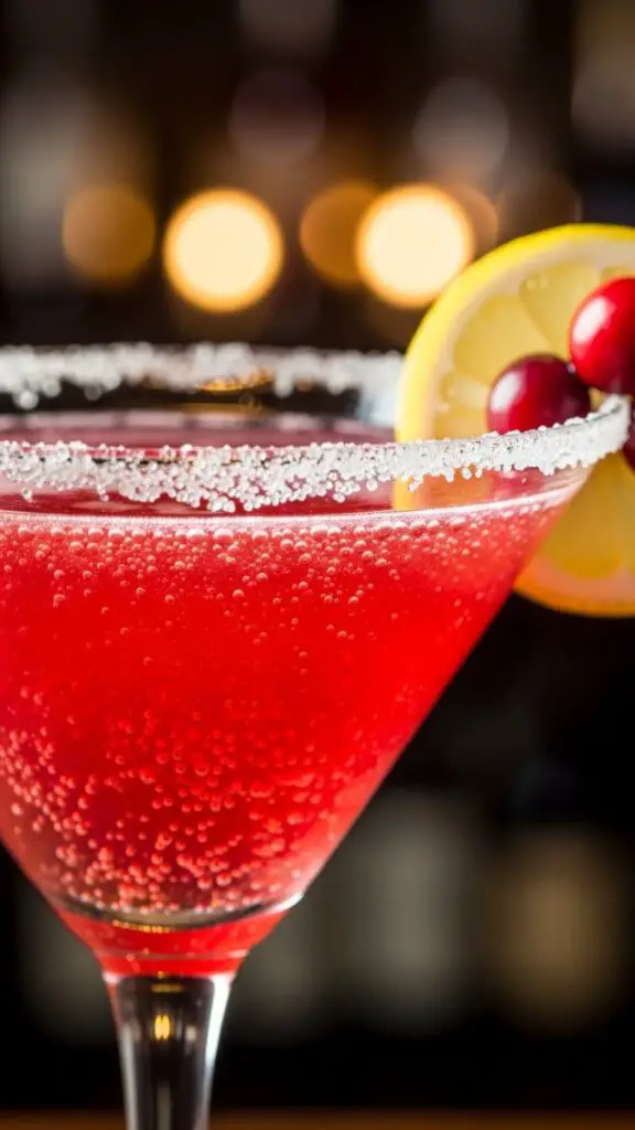 Sparkling Cranberry Lemon Drop Martini