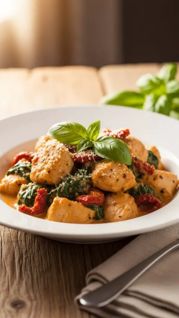 Creamy Tuscan Chicken (One Pan, No Dram