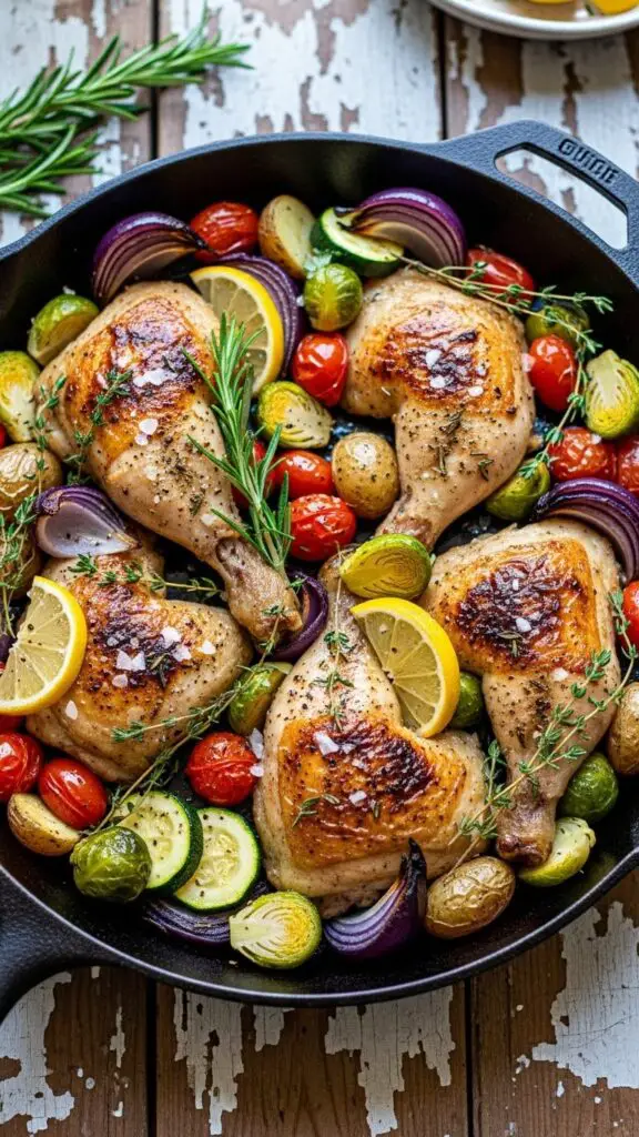 The One-Pan Lemon Herb Roasted Chicken & Vegg