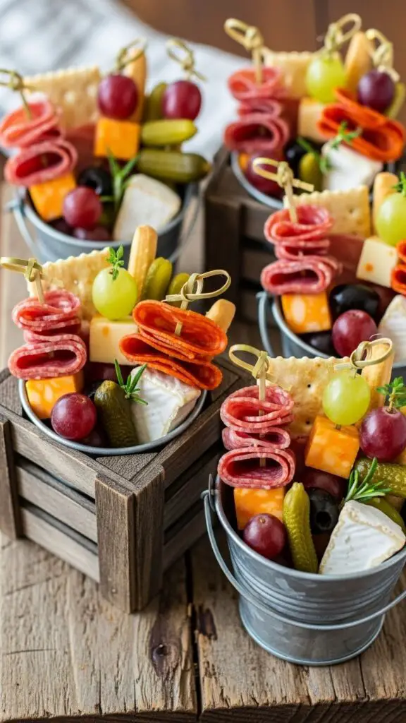 The "Rustic" Charcuterie Cups