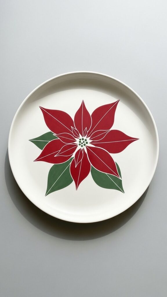 The Minimalist Poinsettia Flower Platter