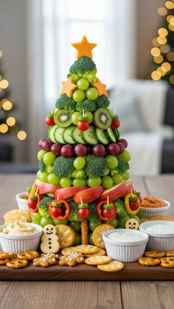 Kid-Friendly Christmas Tree Snack Board
