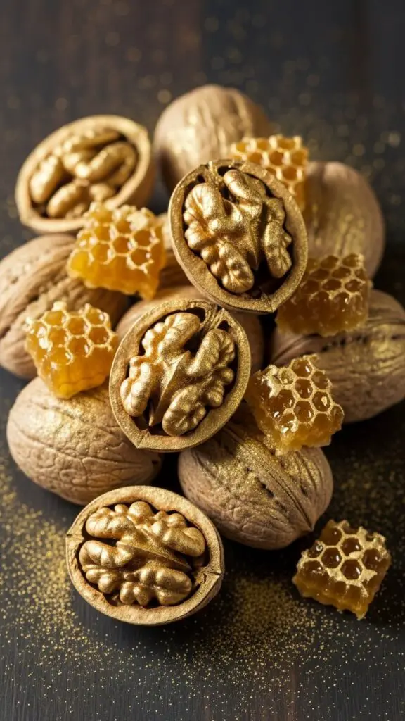 The Honeycomb Gold-Dusted Walnuts